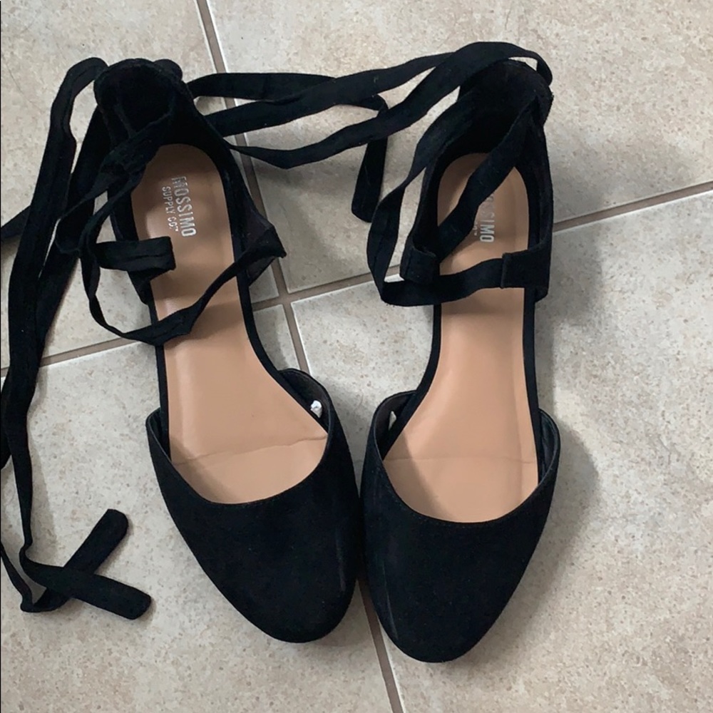 Mossimo Lace Up Black Ballet Flats